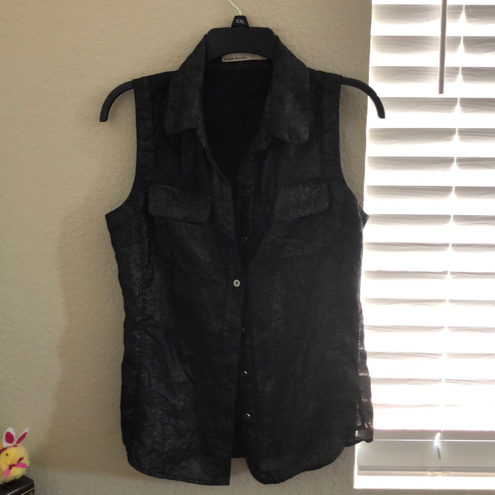 Black with silver button top